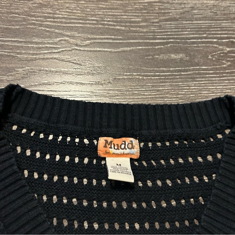 Mudd Black Knit Button-Up Top - Picture 2 of 2